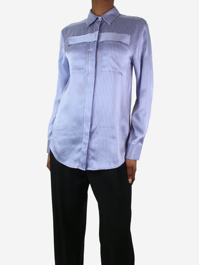 Blue silk striped shirt - size UK 4 Tops T Alexander Wang 