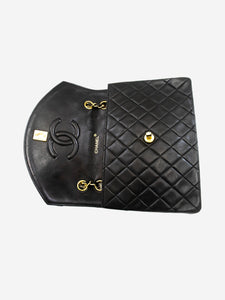 Chanel Black vintage 1986 lambskin medium Half Moon bag