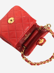 Chanel Red mini flap bag charm