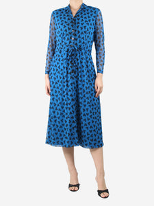 Anne Klein Blue printed midi dress - size S