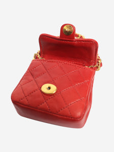 Chanel Red mini flap bag charm
