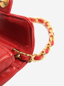 Chanel Red mini flap bag charm