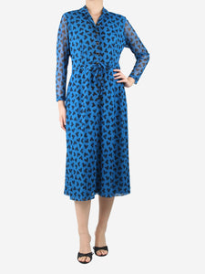 Anne Klein Blue printed midi dress - size S