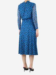 Anne Klein Blue printed midi dress - size S