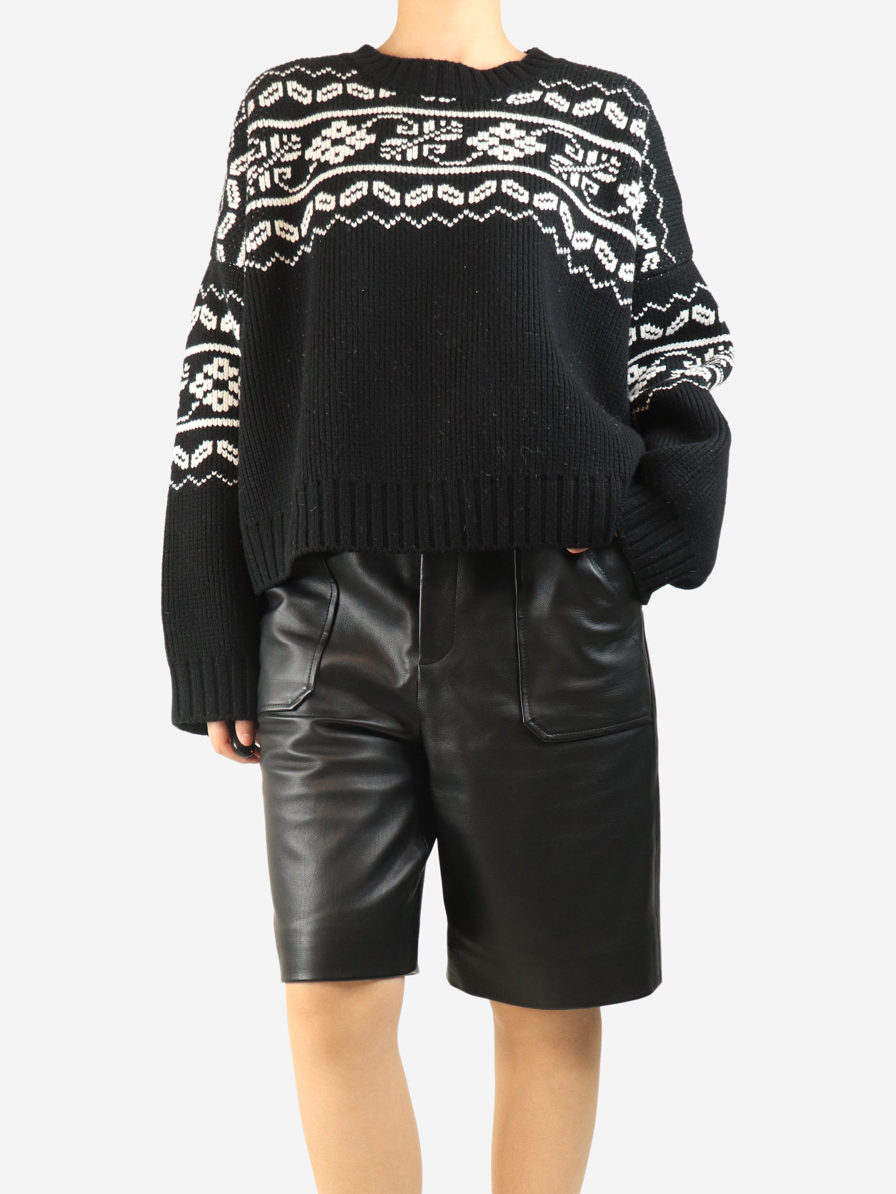 Black and white fair isle sweater - size M Knitwear Rohe 