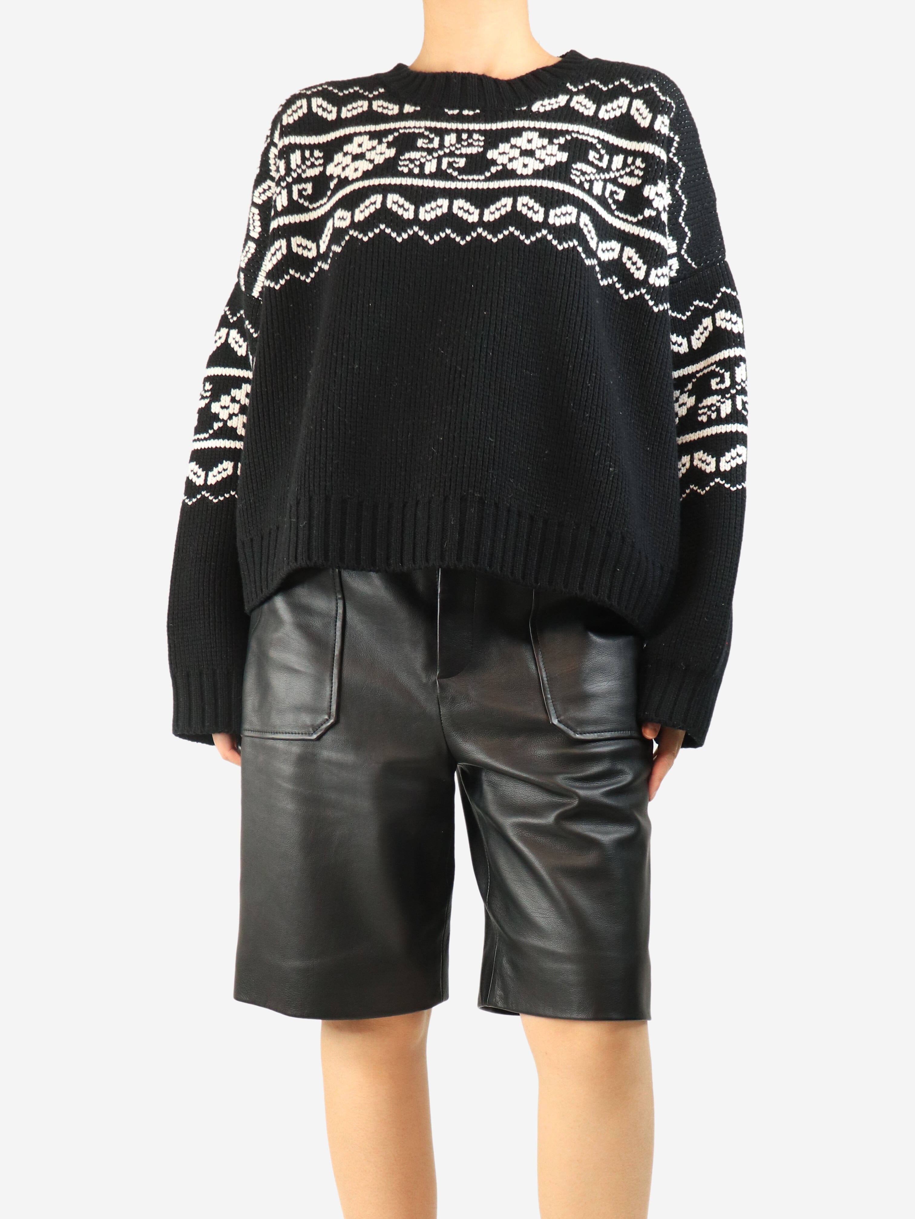 Black and white fair isle sweater - size M Knitwear Rohe 