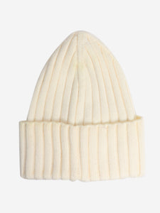 Moncler Cream wool beanie