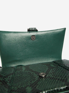 Balenciaga Dark green and black small Hourglass snakeskin bag