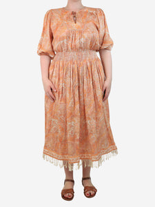 Zimmermann Orange printed linen dress - size UK 12