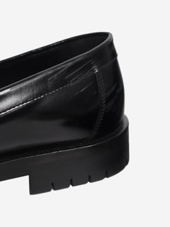 Black Faubourg leather loafers - size EU 36 (UK 3) Flat Shoes Hermes 