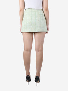 Maje Green tweed front-pocket detail mini skirt - size FR 36