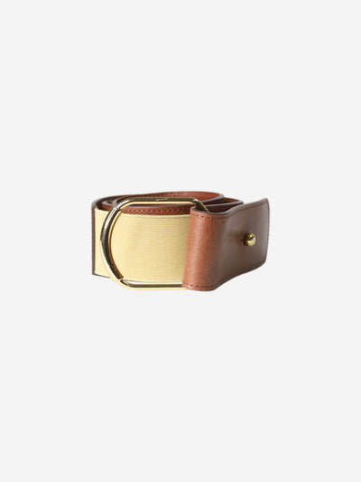 Brown leather belt with gold hardware buckle - size EU 36 Belts Chloe 