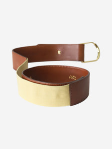 Chloe Brown leather belt with gold hardware buckle - size EU 36