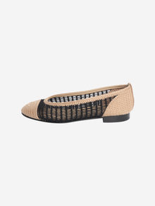 Beige and black crochet ballet flats - size EU 36 (UK 3) Flat Shoes Chanel 