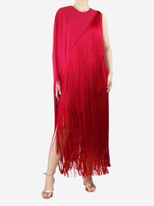 Stella McCartney Magenta Joelle fringed midi dress - size UK 12