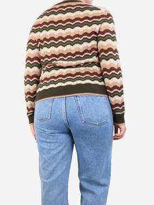 Eric Bompard Multicolour chevron-stripe sweater - size L