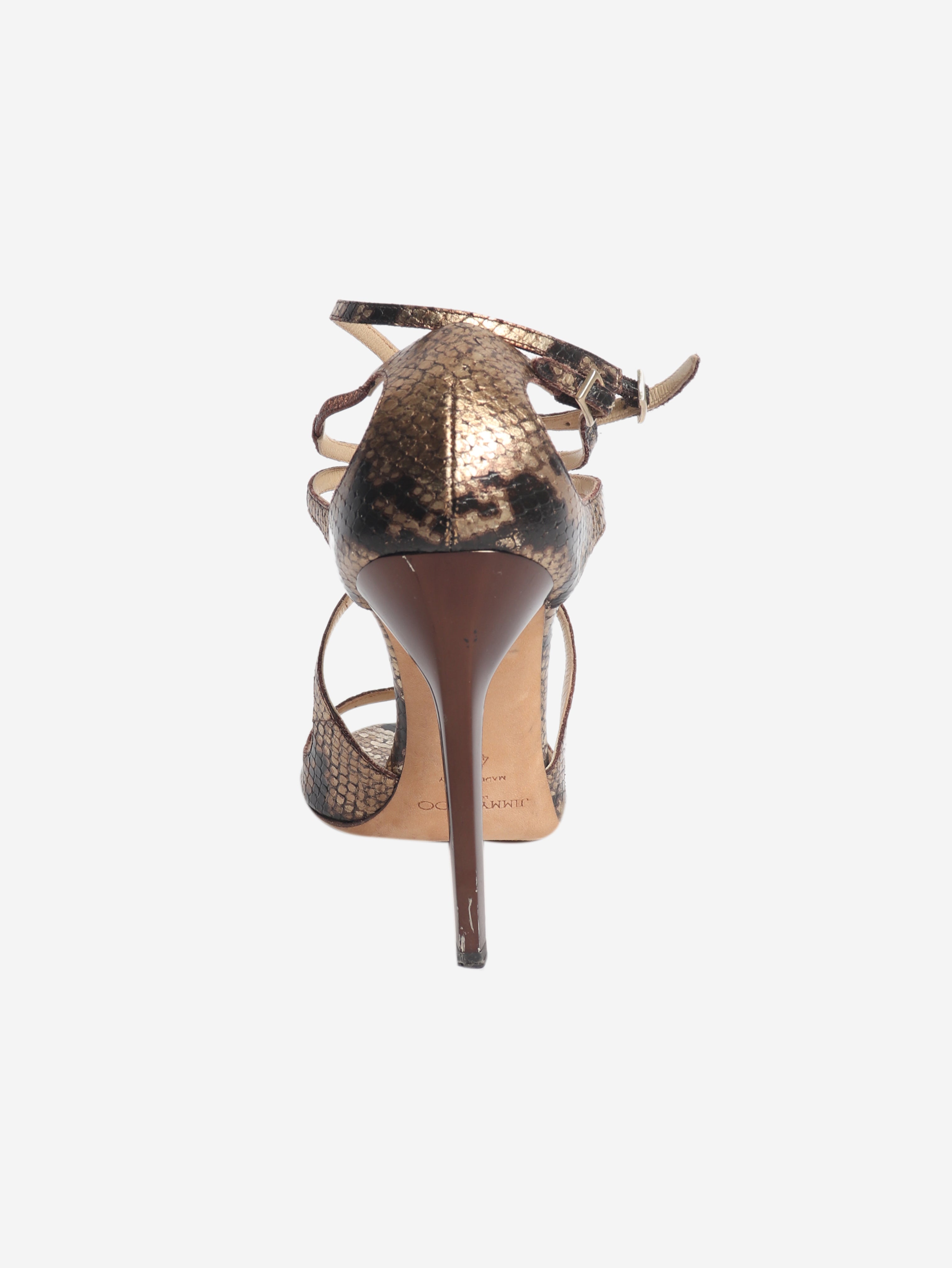 Brown snake embossed heels - size EU 40.5 (UK 7.5)