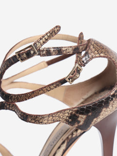 Brown snake embossed heels - size EU 40.5 (UK 7.5)