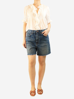 Simon wash Yoann shorts - size UK 12 Denim Nili Lotan 
