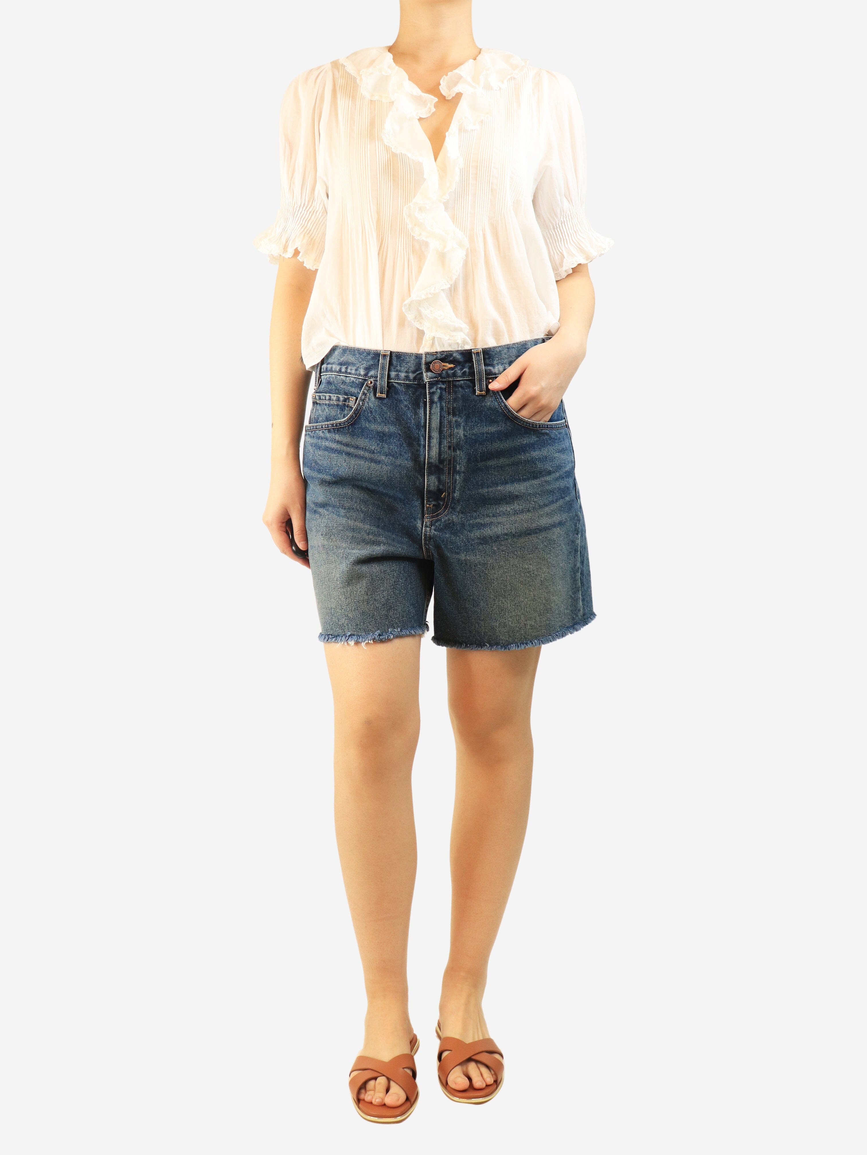 Simon wash Yoann shorts - size UK 12 Denim Nili Lotan 