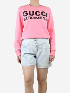 Gucci Pink slogan printed sweatshirt - size S