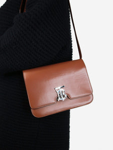 Burberry Brown TB leather shoulder bag