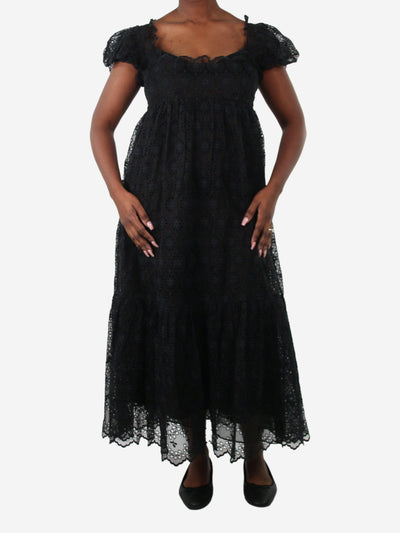 Black floral embroidered midi dress - size L Dresses Doen 