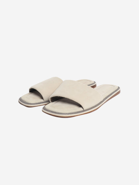 Neutral suede sandals - size EU 37 alternate image