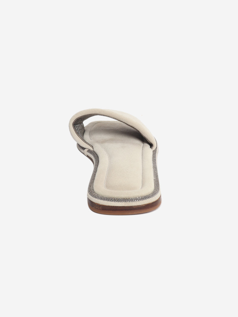 Neutral suede sandals - size EU 37