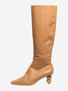Cult Gaia Camel leather knee-high boots - size EU 38.5