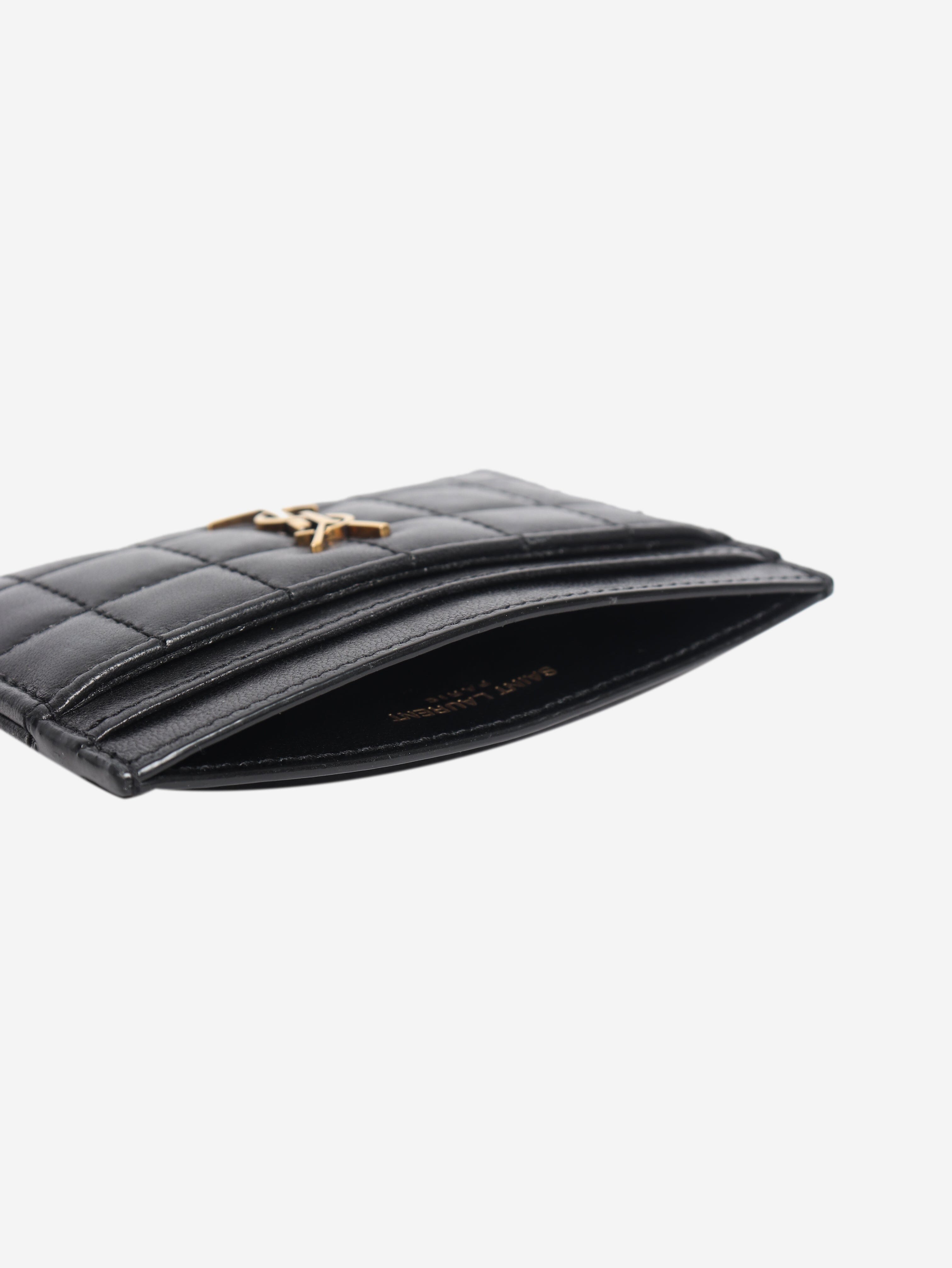 Black quilted leather cardholder Wallets, Purses & Small Leather Goods Saint Laurent 