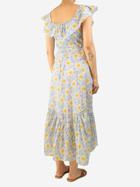 Blue sun print maxi dress - size UK 10 alternate image