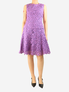 Purple broderie anglaise dress - size UK 12 Dresses Oscar De La Renta 