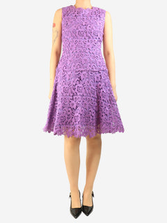 Purple broderie anglaise dress - size UK 12 Dresses Oscar De La Renta 