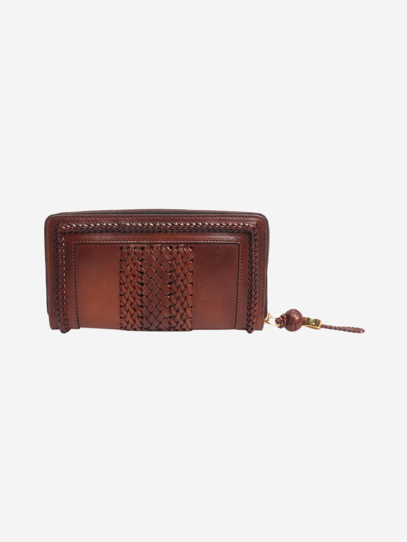 Vintage braided leather wallet