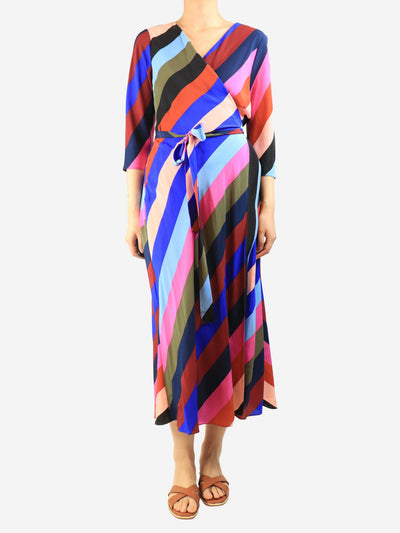 Multicolour chevron wrap dress - size UK 16 Dresses Diane Von Furstenberg 