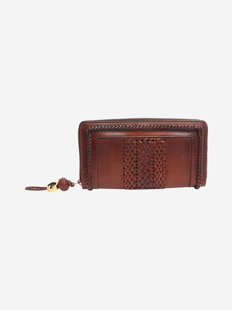 Vintage brown braided leather wallet Wallet Gucci 
