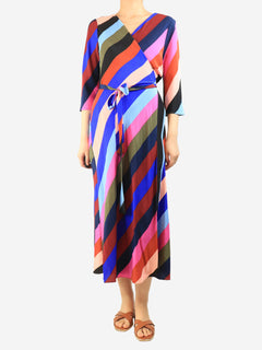 Multicolour chevron wrap dress - size UK 16 Dresses Diane Von Furstenberg 