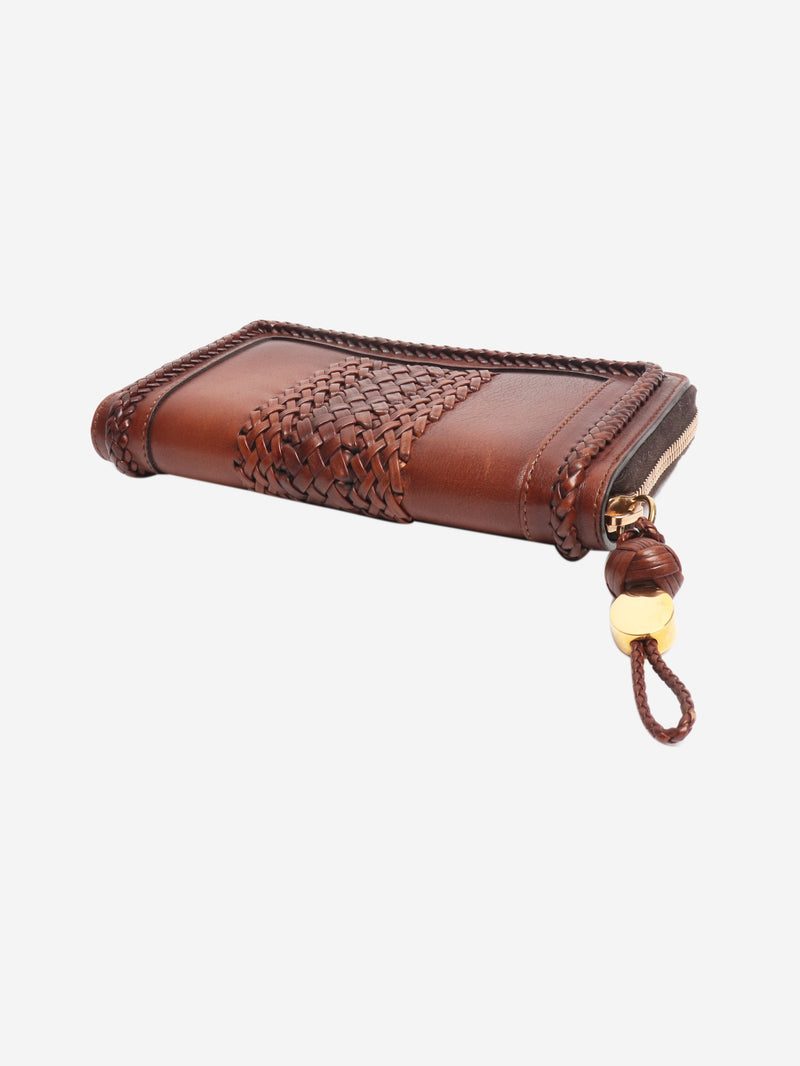 Vintage brown braided leather wallet Wallet Gucci 