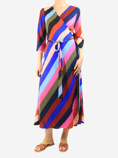 Multicolour chevron wrap dress - size UK 16 Dresses Diane Von Furstenberg 