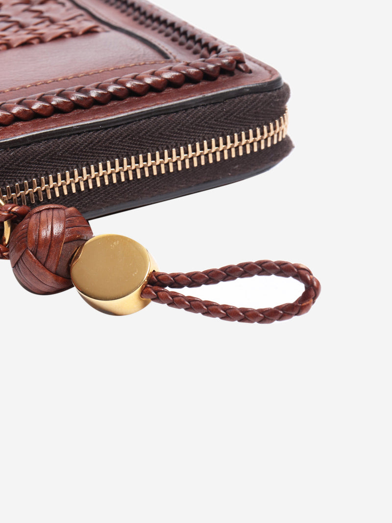 Vintage brown braided leather wallet Wallet Gucci 