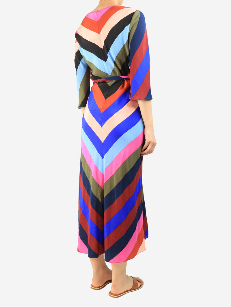 Multicolour chevron wrap dress - size UK 16 Dresses Diane Von Furstenberg 