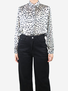 Roberto Cavalli White leopard-printed shirt - size UK 10