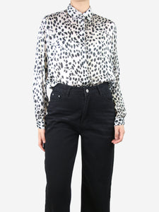 Roberto Cavalli White leopard-printed shirt - size UK 10