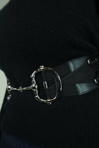 Gucci Black Horsebit leather belt