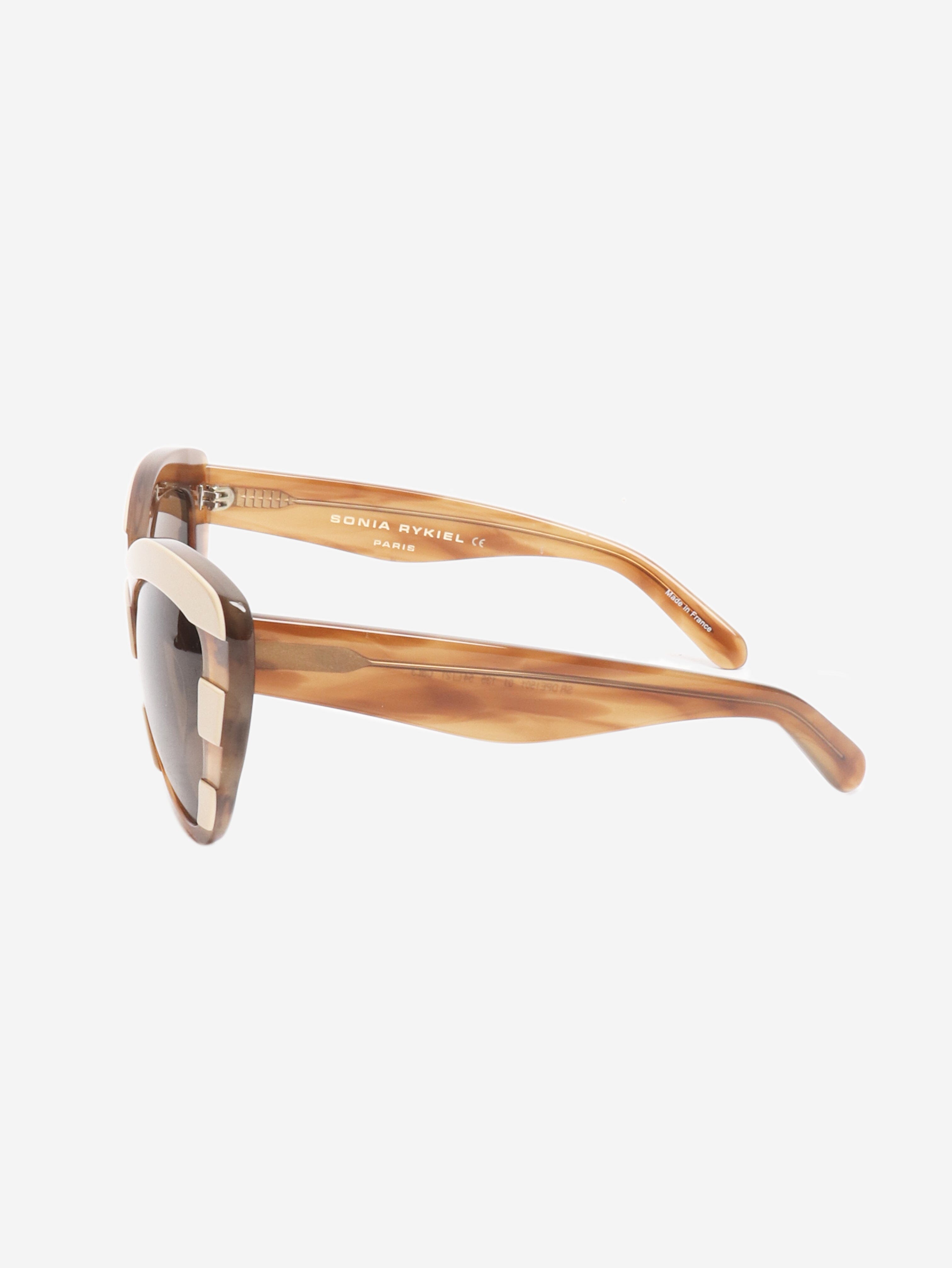 Brown stripey cat-eye sunglasses Sunglasses Sonia Rykiel 