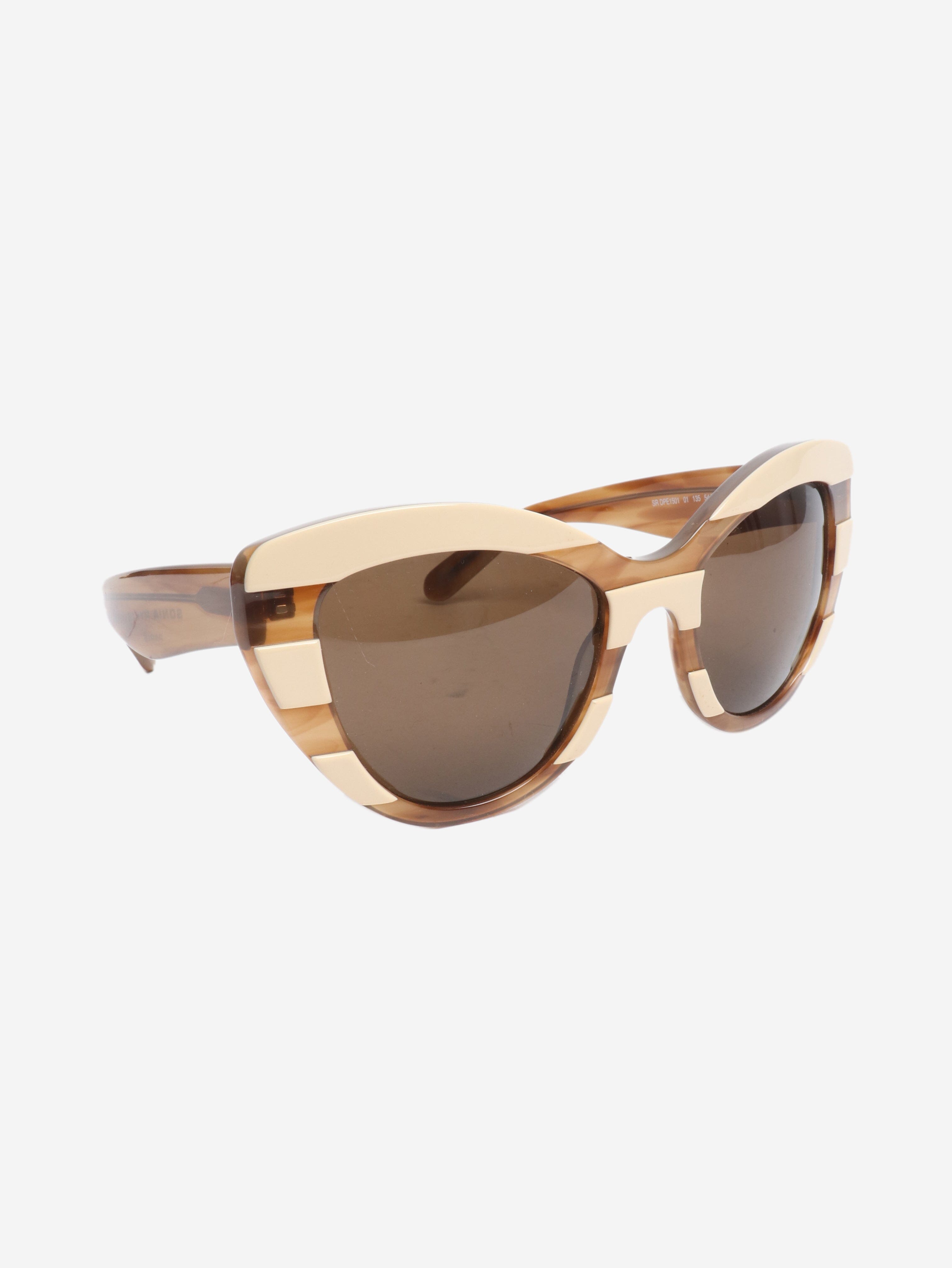 Brown stripey cat-eye sunglasses Sunglasses Sonia Rykiel 
