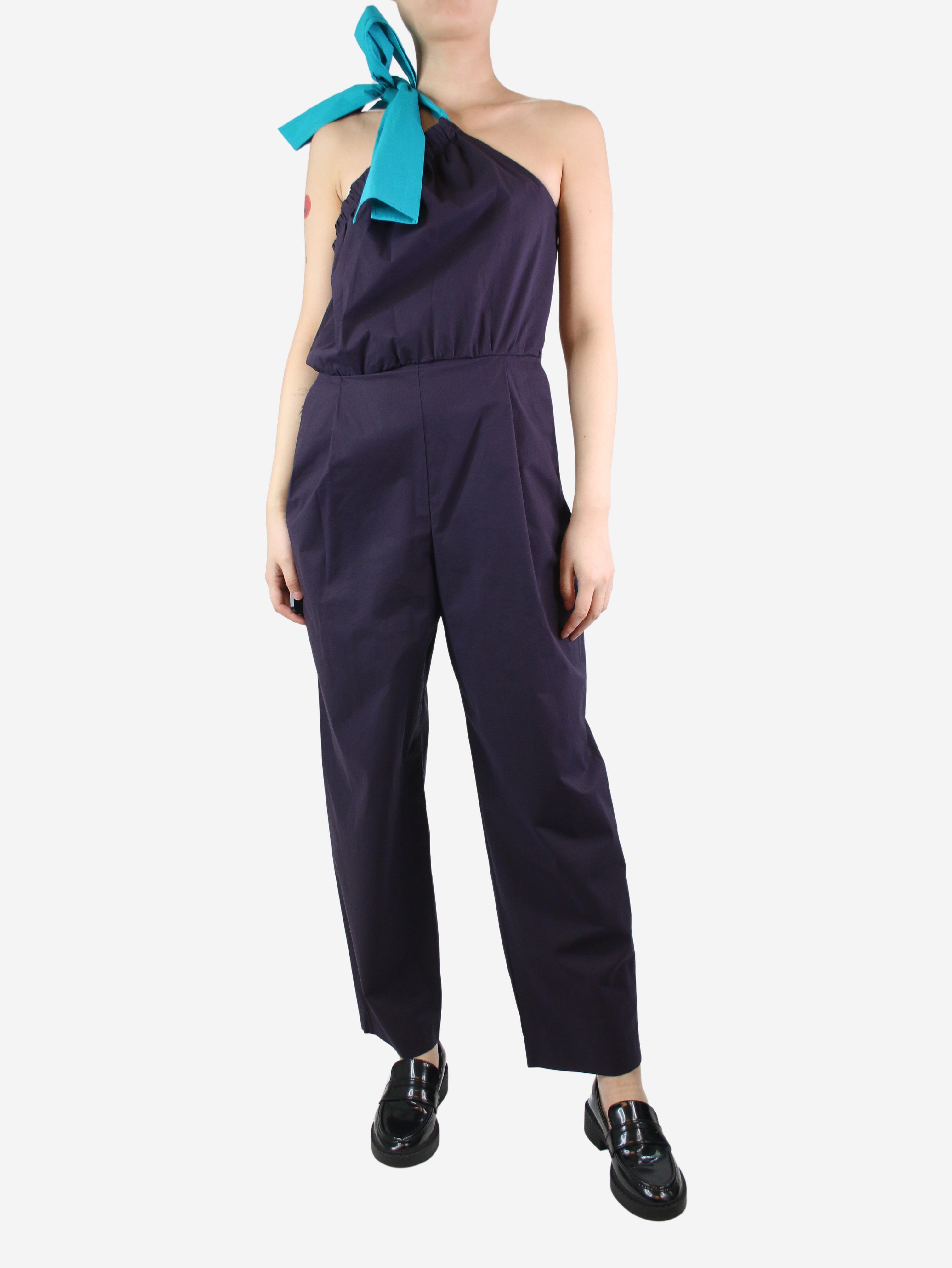 Purple one-shoulder jumpsuit - size UK 14 Jumpsuits MSGM 