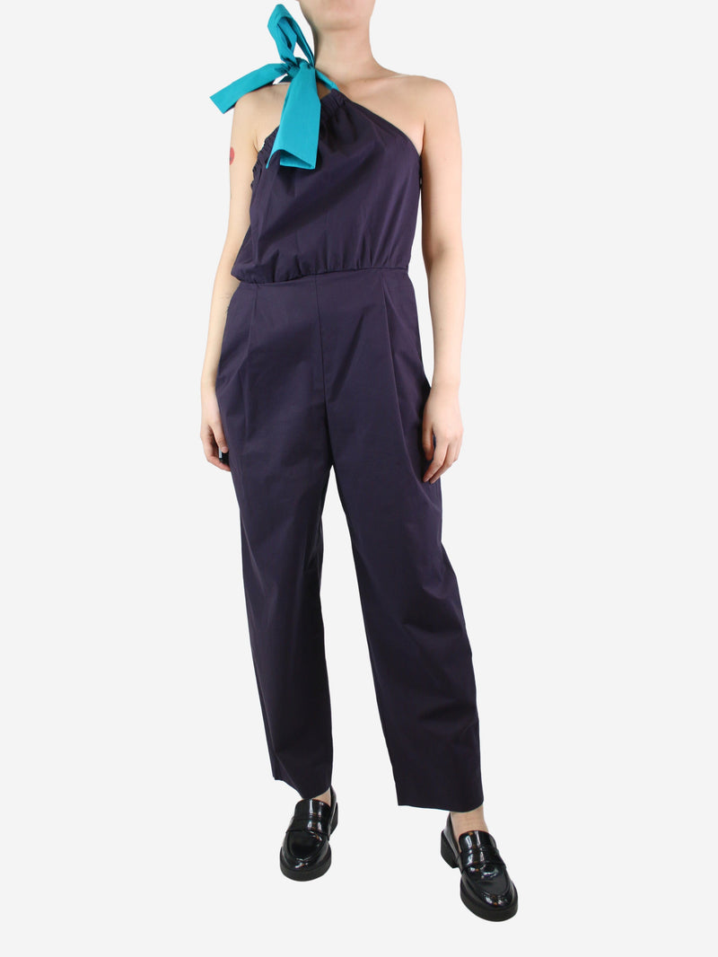 Purple one-shoulder jumpsuit - size UK 14 Jumpsuits MSGM 