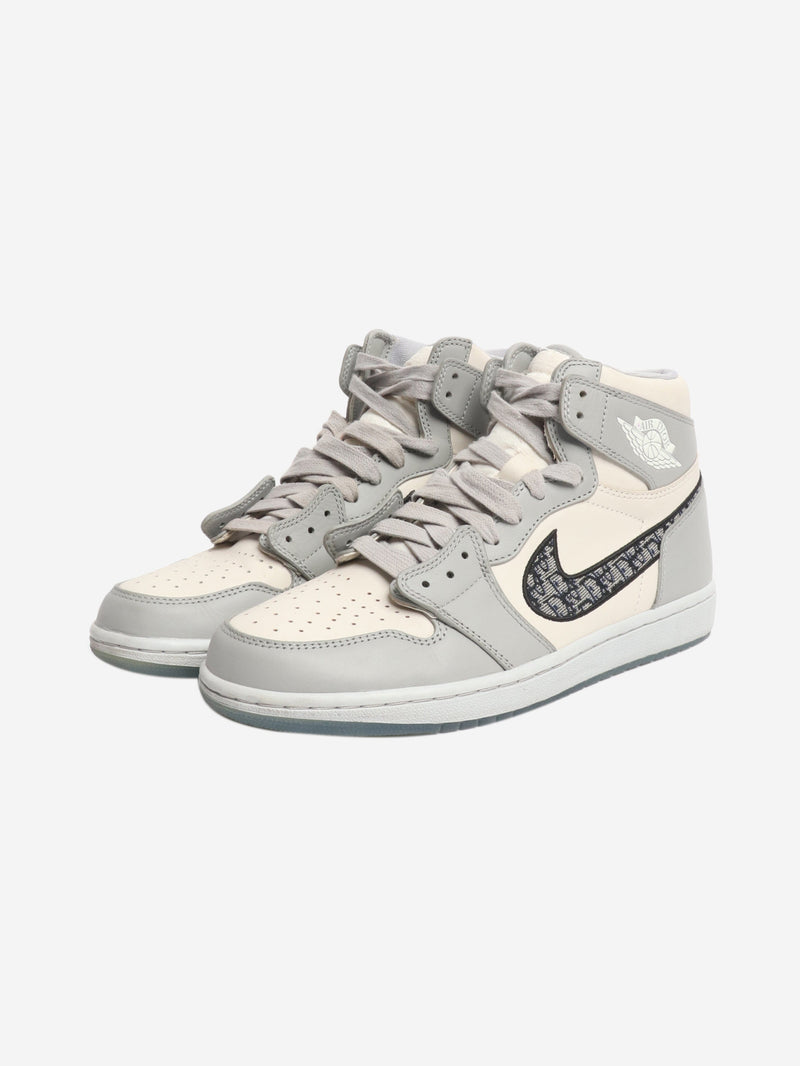 Dior x Air Jordan 1 Grey high top trainers - size UK 8 Trainers Dior 